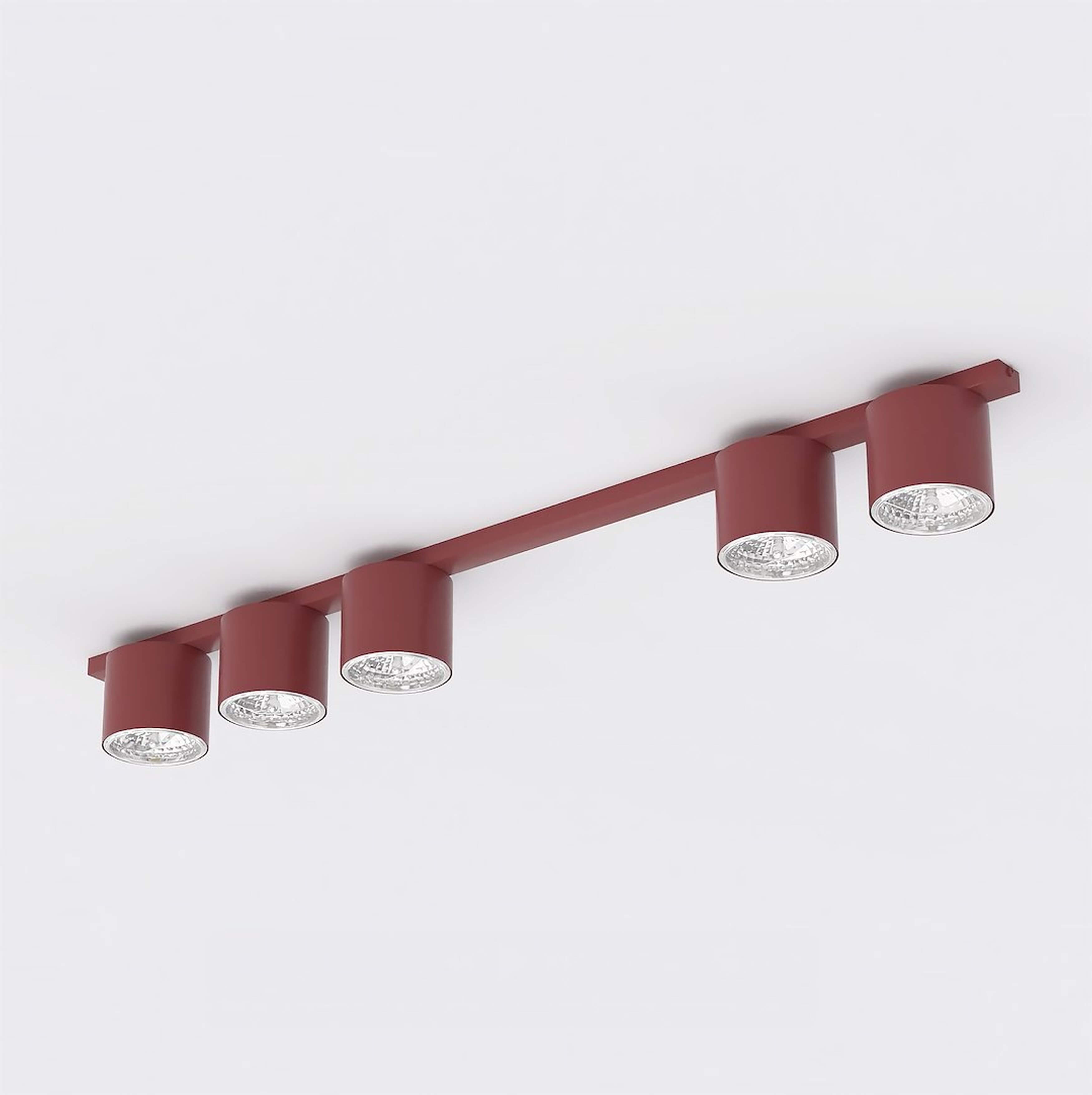 Emibig Nano lampa podsufitowa 5x10 W burgundy 1697/5