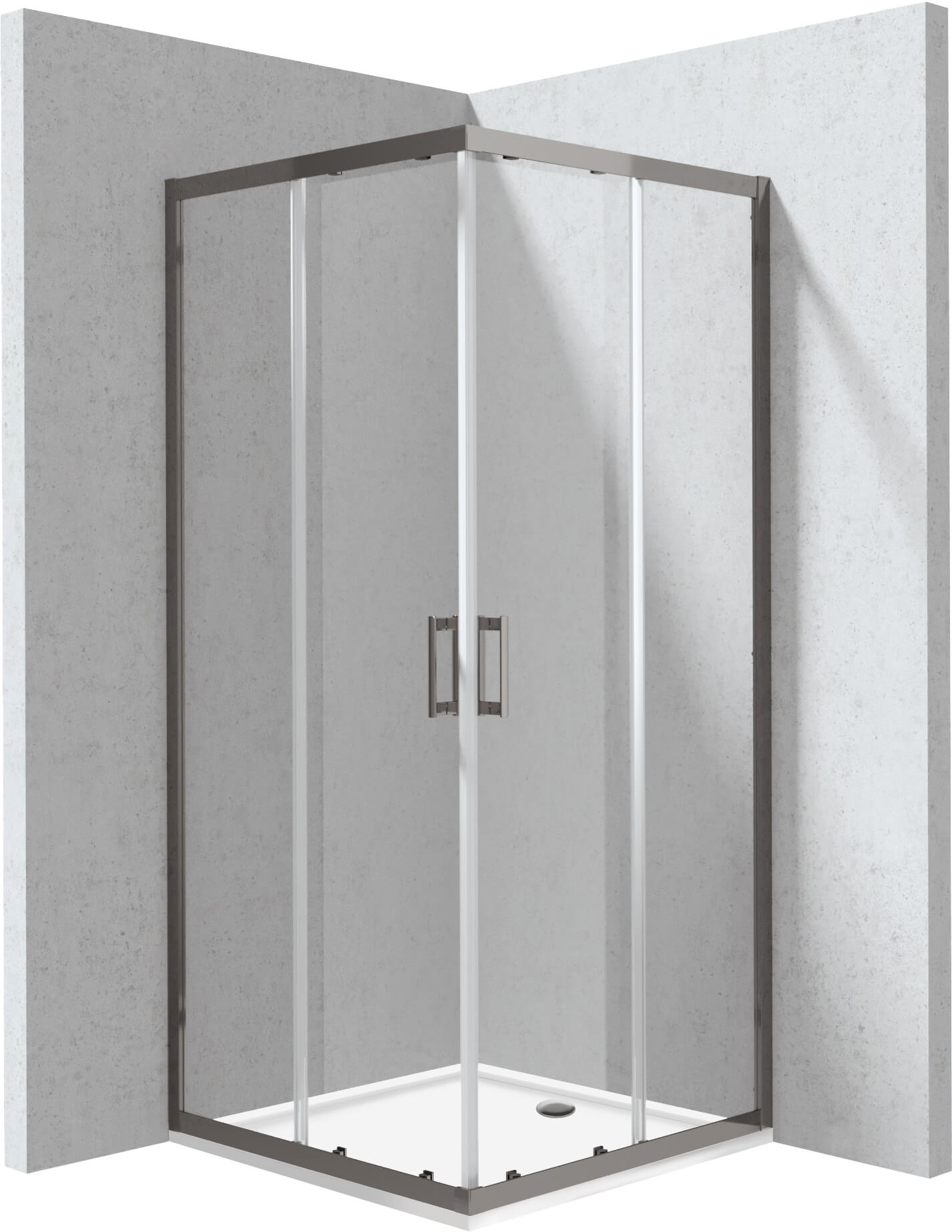 Deante Funkia Evo kabina z brodzikiem 90x90 cm kwadratowa titanium/szkło przezroczyste KYCPD099P