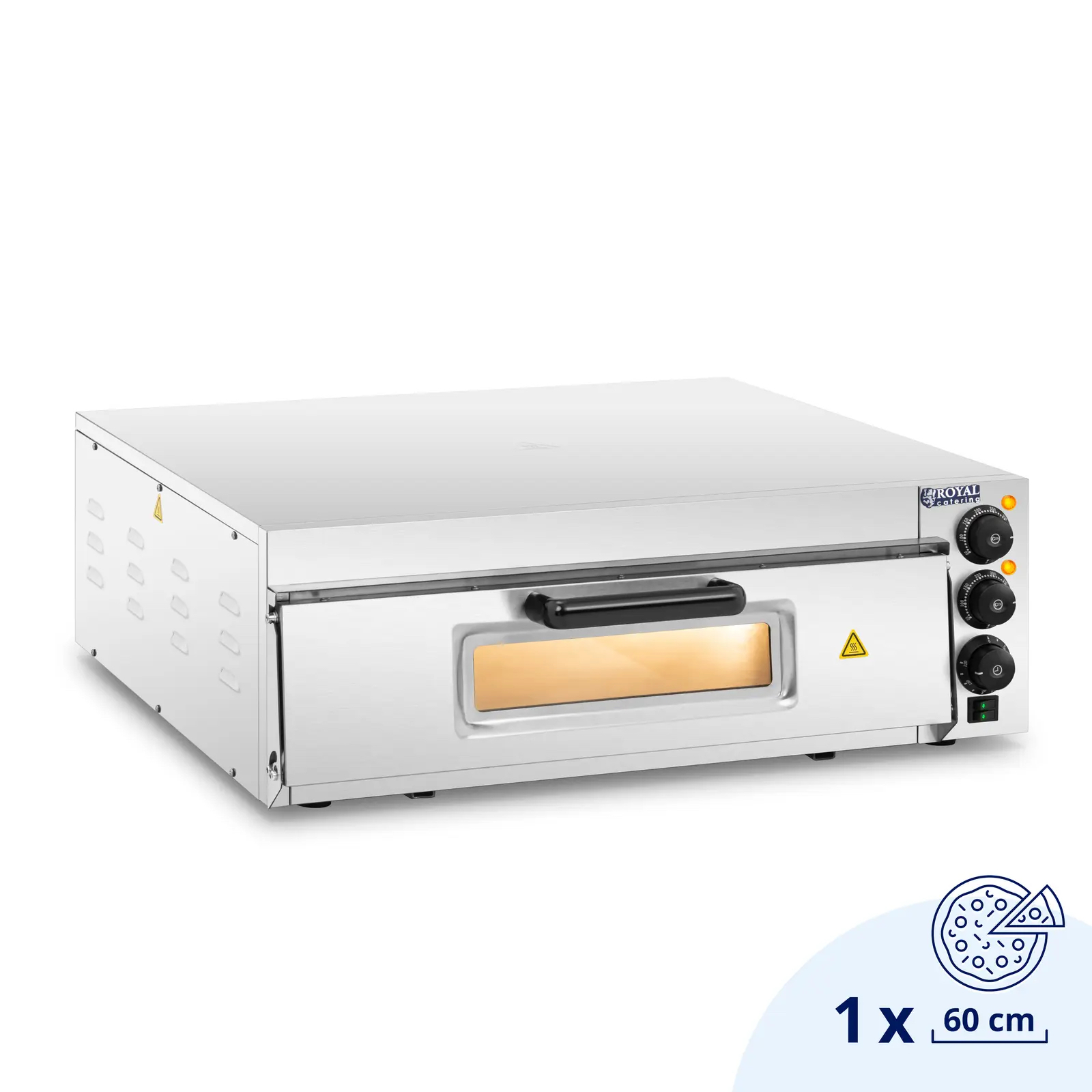 Jednokomorowy piec do pizzy 1 x 60cm, 230V, 3kW | 10011584