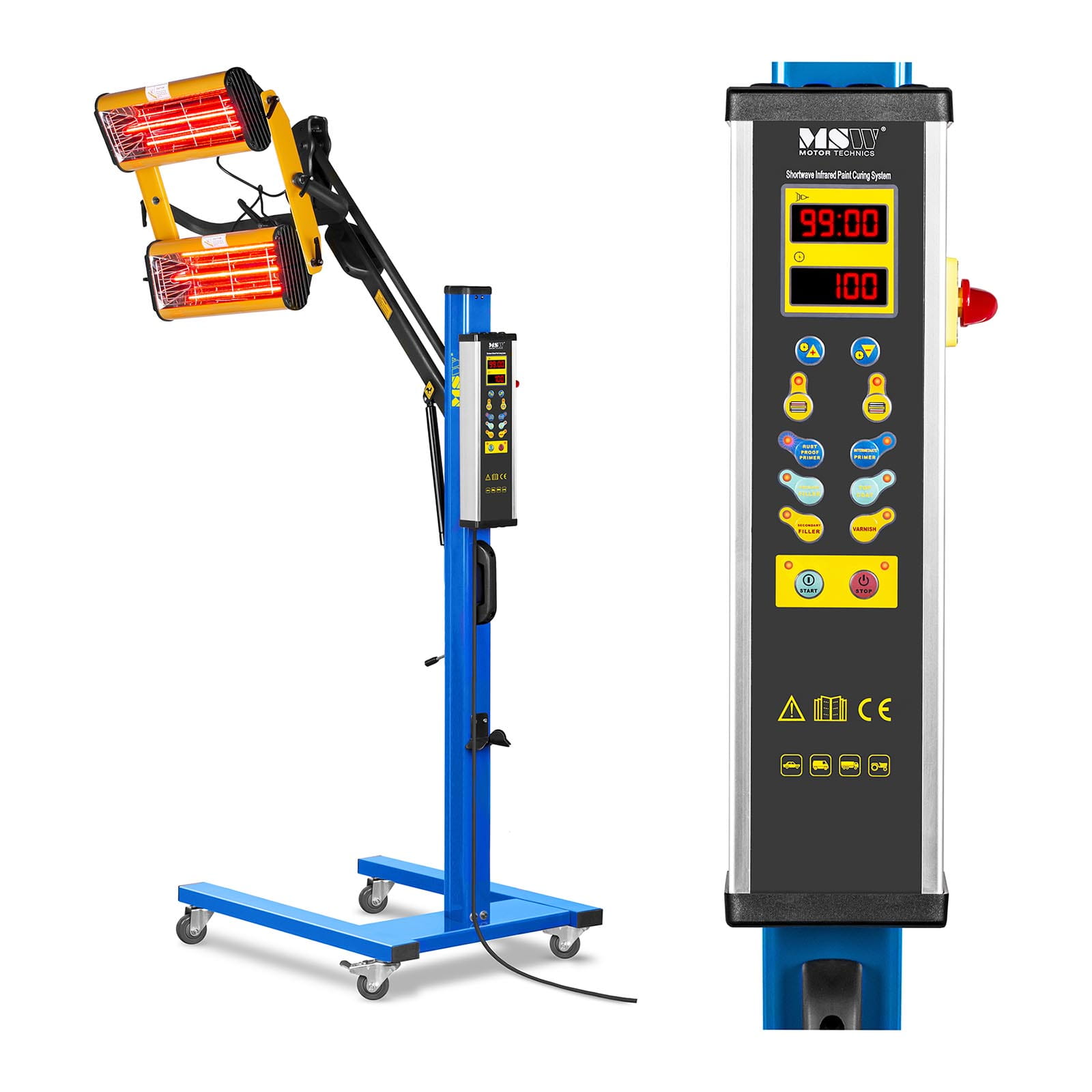 Promiennik lakierniczy 2200W Funkcje