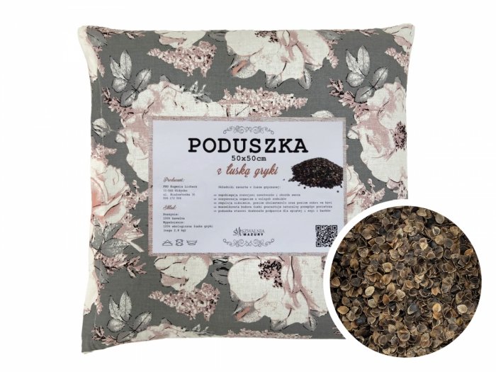Poduszka z łuską gryki 50x50 wz. 7 peonia