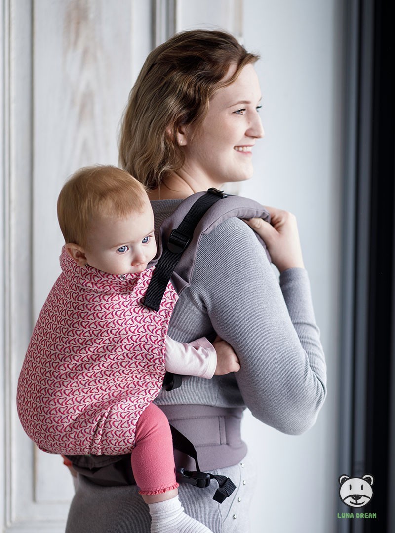 Nosidełko regulowane Grow Up Wrap: Little Hearts Pink Podstawowy