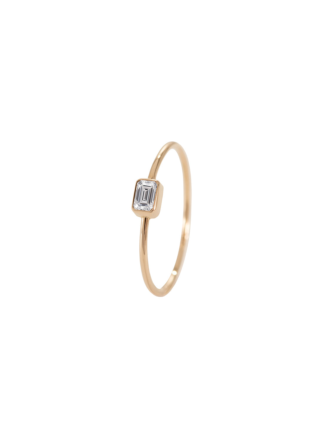 Emerald Cut Diamond Ring - pierścionek z diamentem, 9