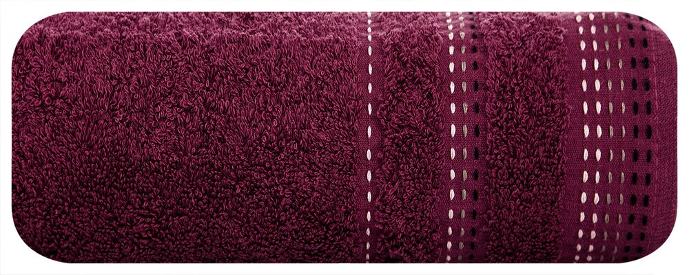 Ręcznik 50x90 cm POLIA fioletowy bawełniany frotte z bordiurą