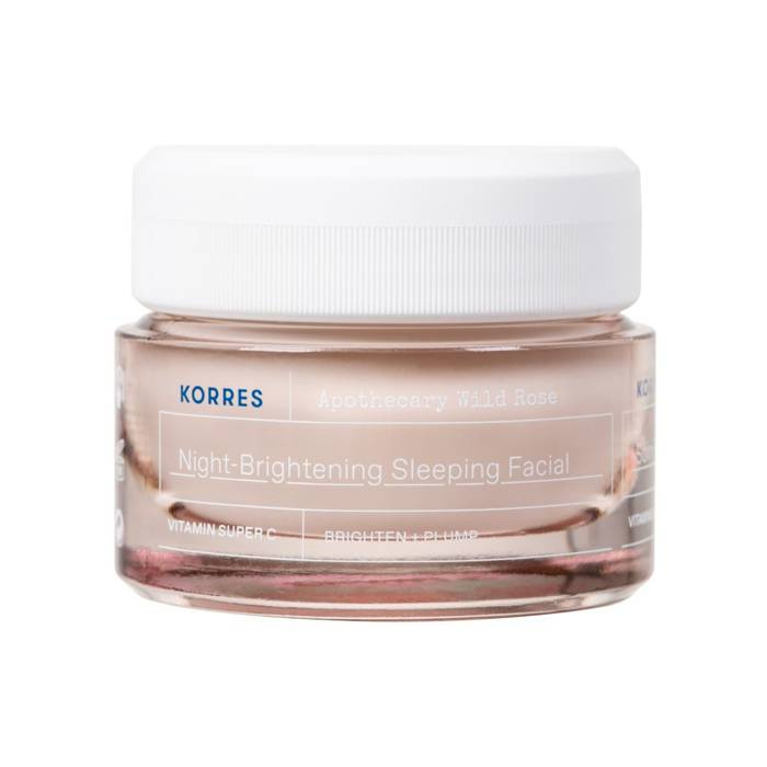 Korres Apothecary Wild Rose rozjaśniający krem na noc z olejkiem z dzikiej róży