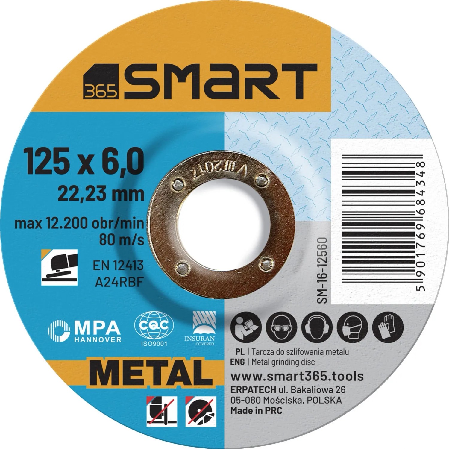 SMART365 Tarcza do cięcia stali 125 x 6,0 mm