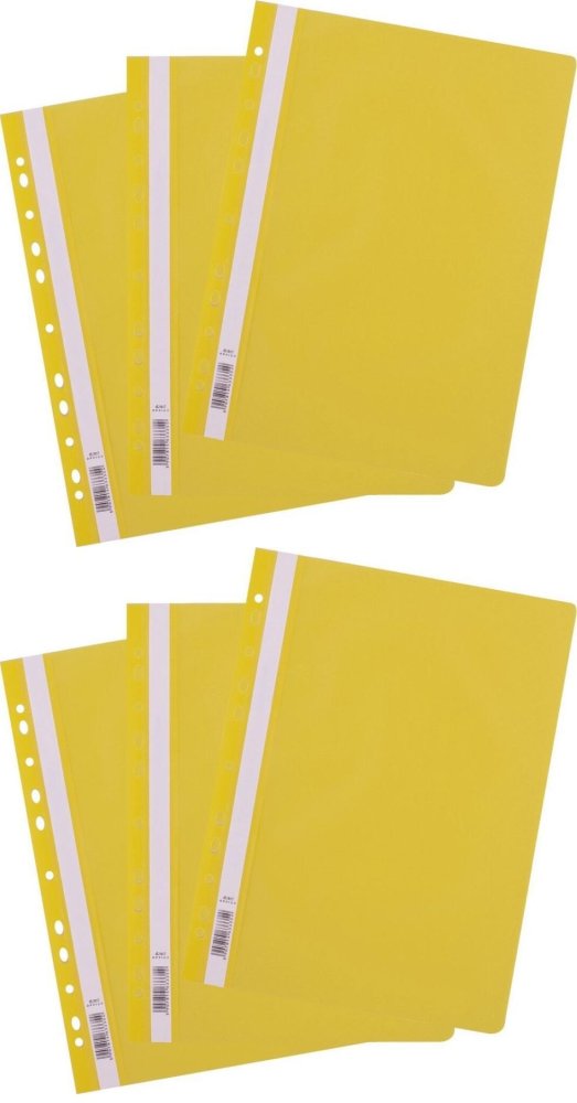 2x Skoroszyt plastikowy oczkowy D.Rect, A4, 25 sztuk, żółty