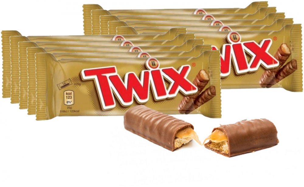 10x Baton Twix, 50g, karmelowy w czekoladzie