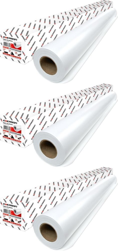 3x Papier do plotera Emerson, w roli, 80g/m2, 914mm x 50m, gliza 2"