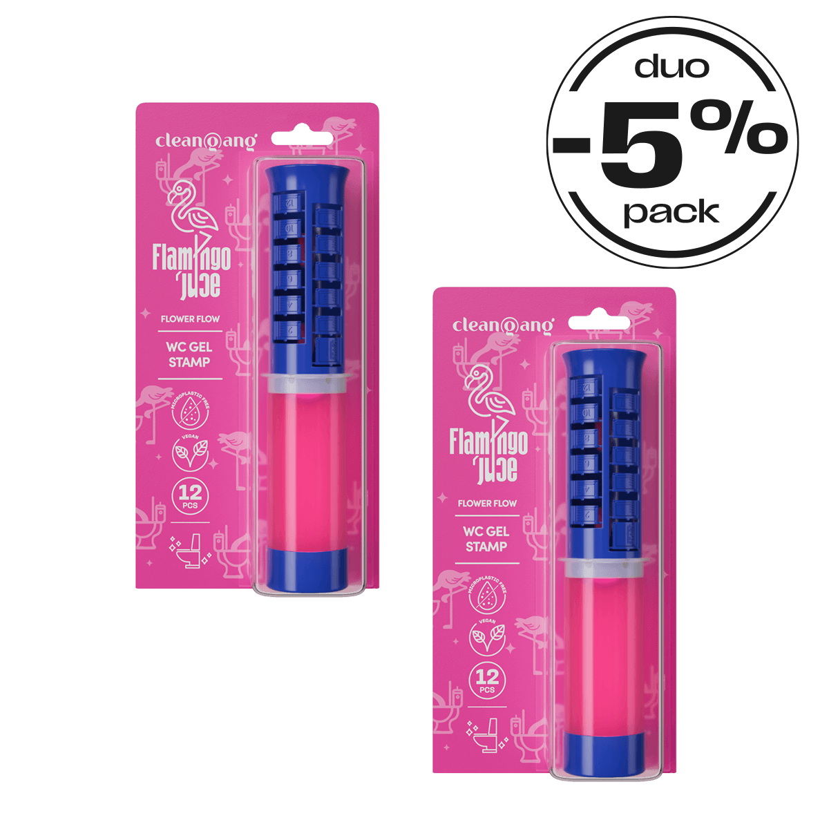 duo pack stempel do wc Flamingo'Juce