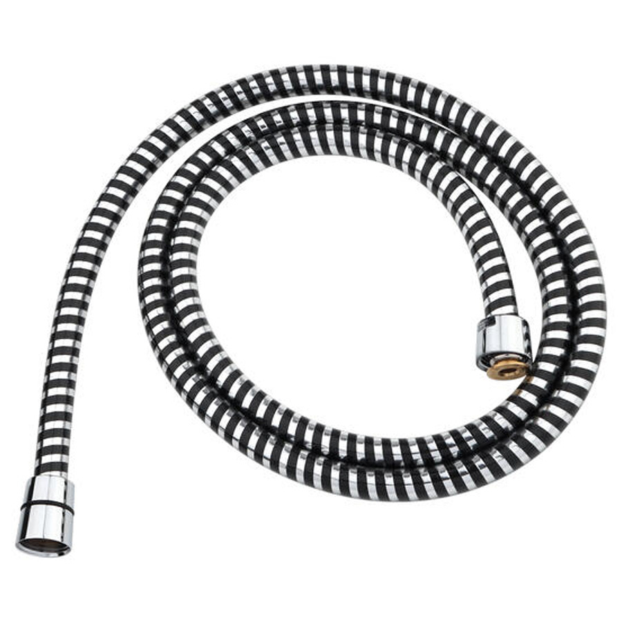 Wąż prysznicowy pvc 150 cm gładki czarno-srebrny Stinnea Tycner