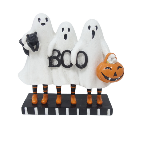 Figurka Duchy 3 sztuki na czarnej podstawce "BOO" 20x19cm