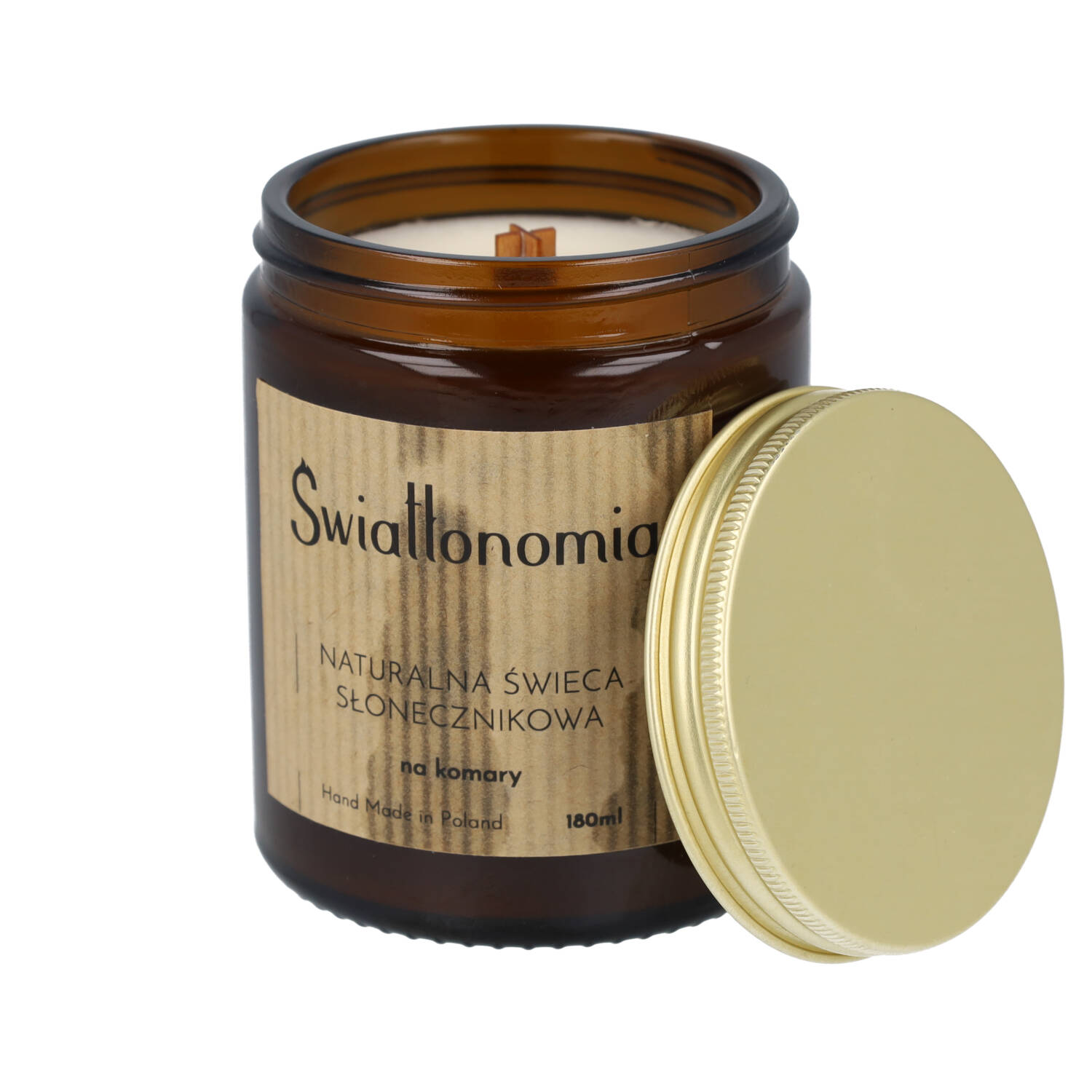 światłonomia - naturalna świeca słonecznikowa na komary, 180 ml