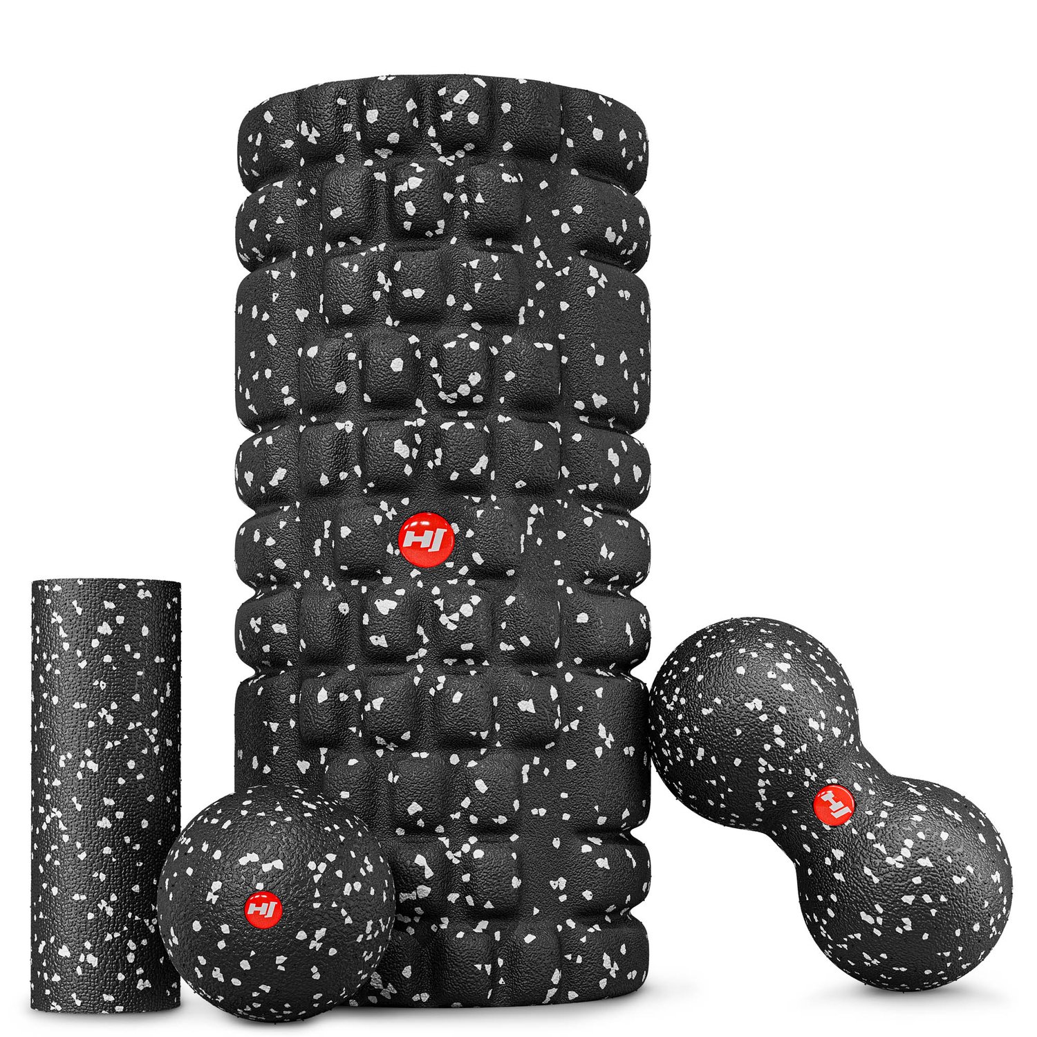 Massagebälle set + Faszienrolle set HS-AS033R- weiß