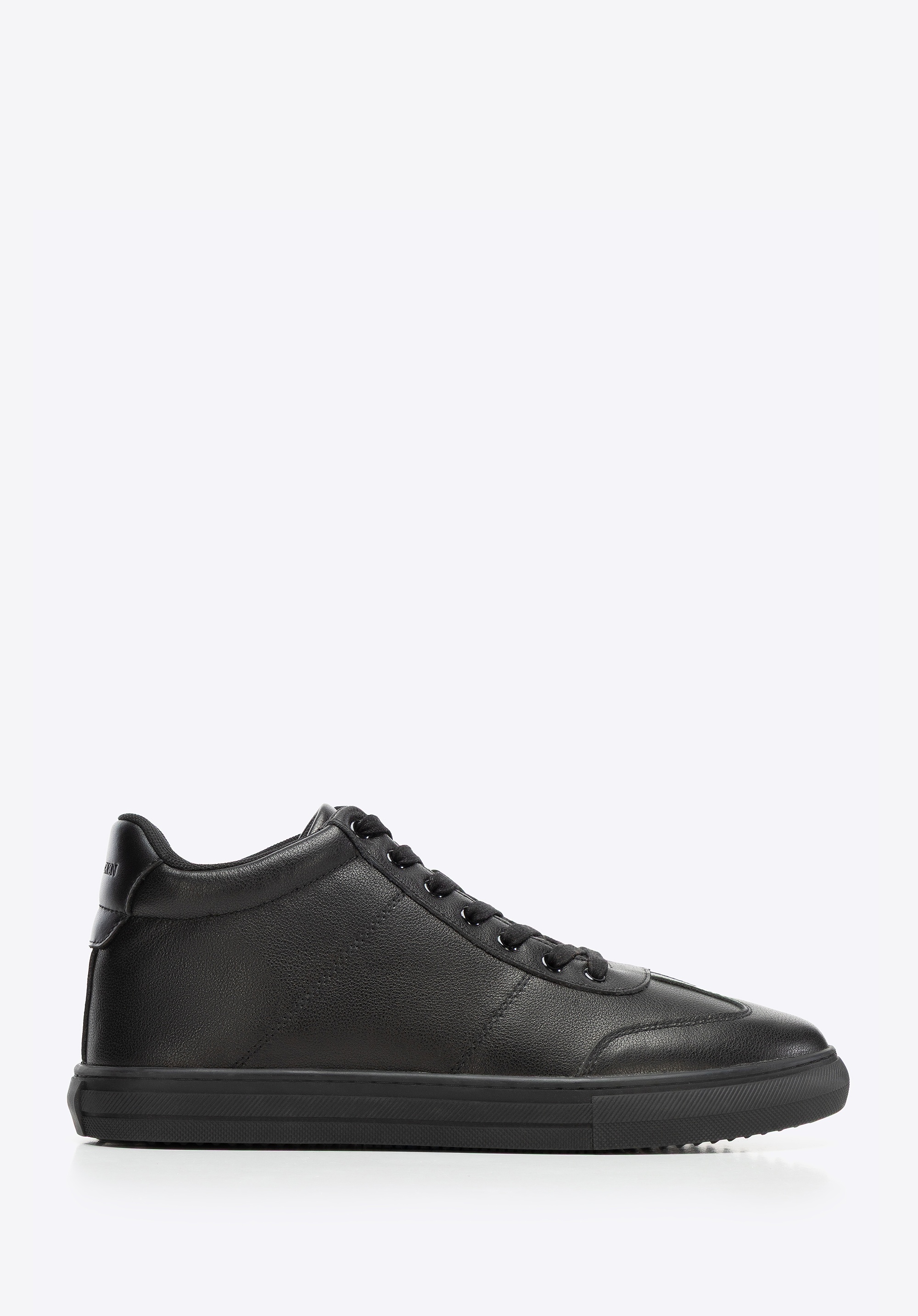 Męskie sneakersy z naturalnej skóry licowej czarne
