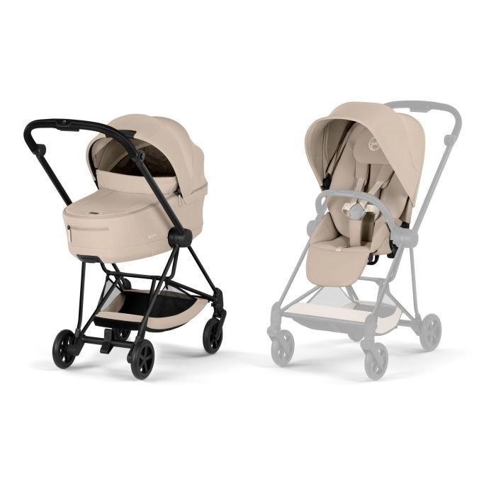 Cybex Mios 5.0 Comfort - wózek głęboko-spacerowy-Matt Black & Cozy Beige
