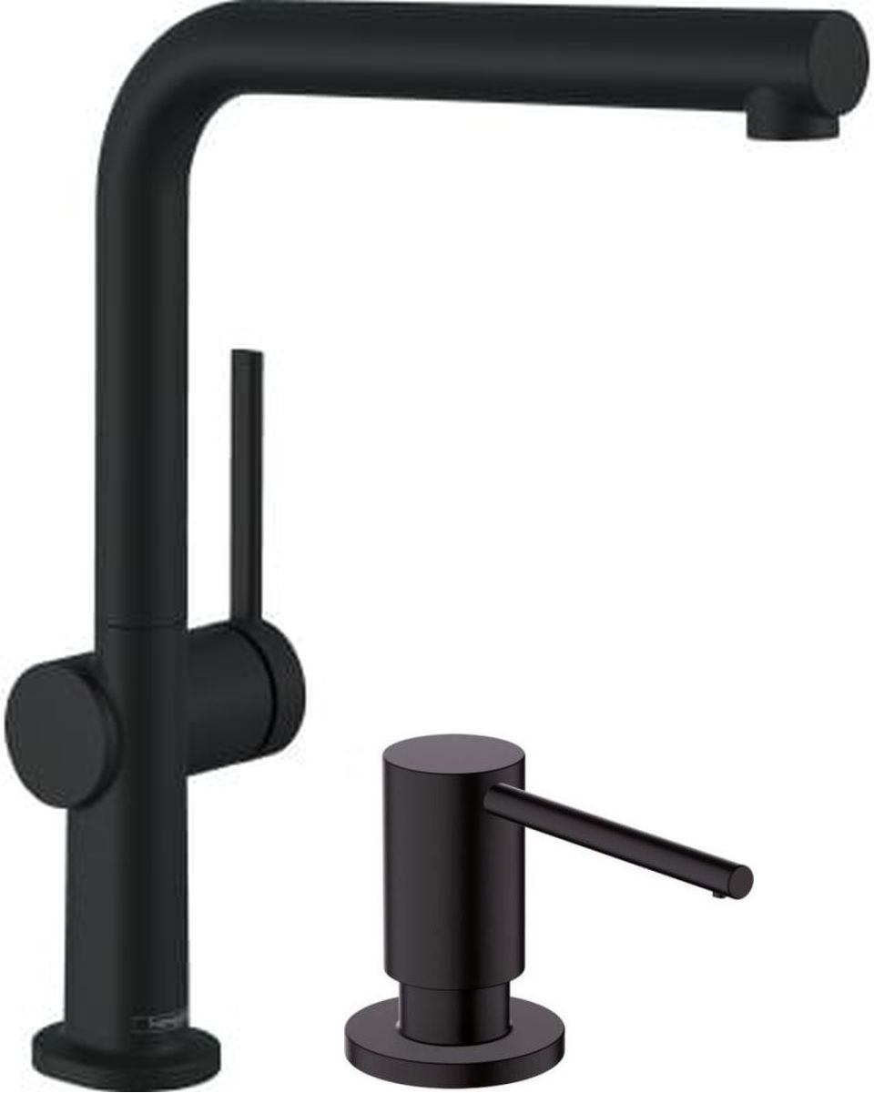 Darmowa Dostawa - Bateria kuchenna z dozownikiem stojąca czarna Hansgrohe Talis M54 abset10667