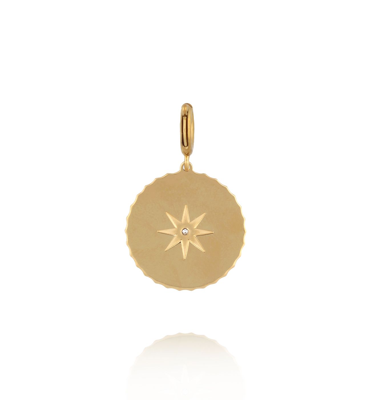 Charms złoty medalion z gwiazdką i cyrkonią CHA0111