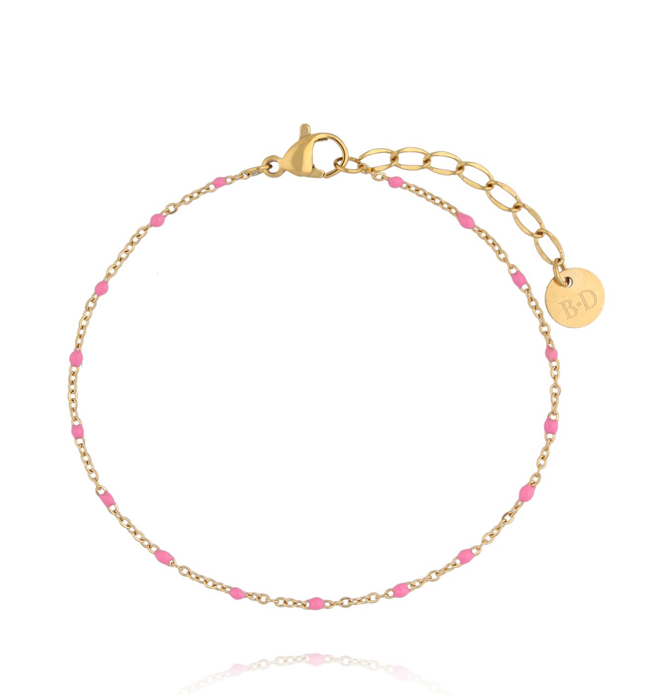 Bransoletka pozłacana Color Drops – Pink BSY0774