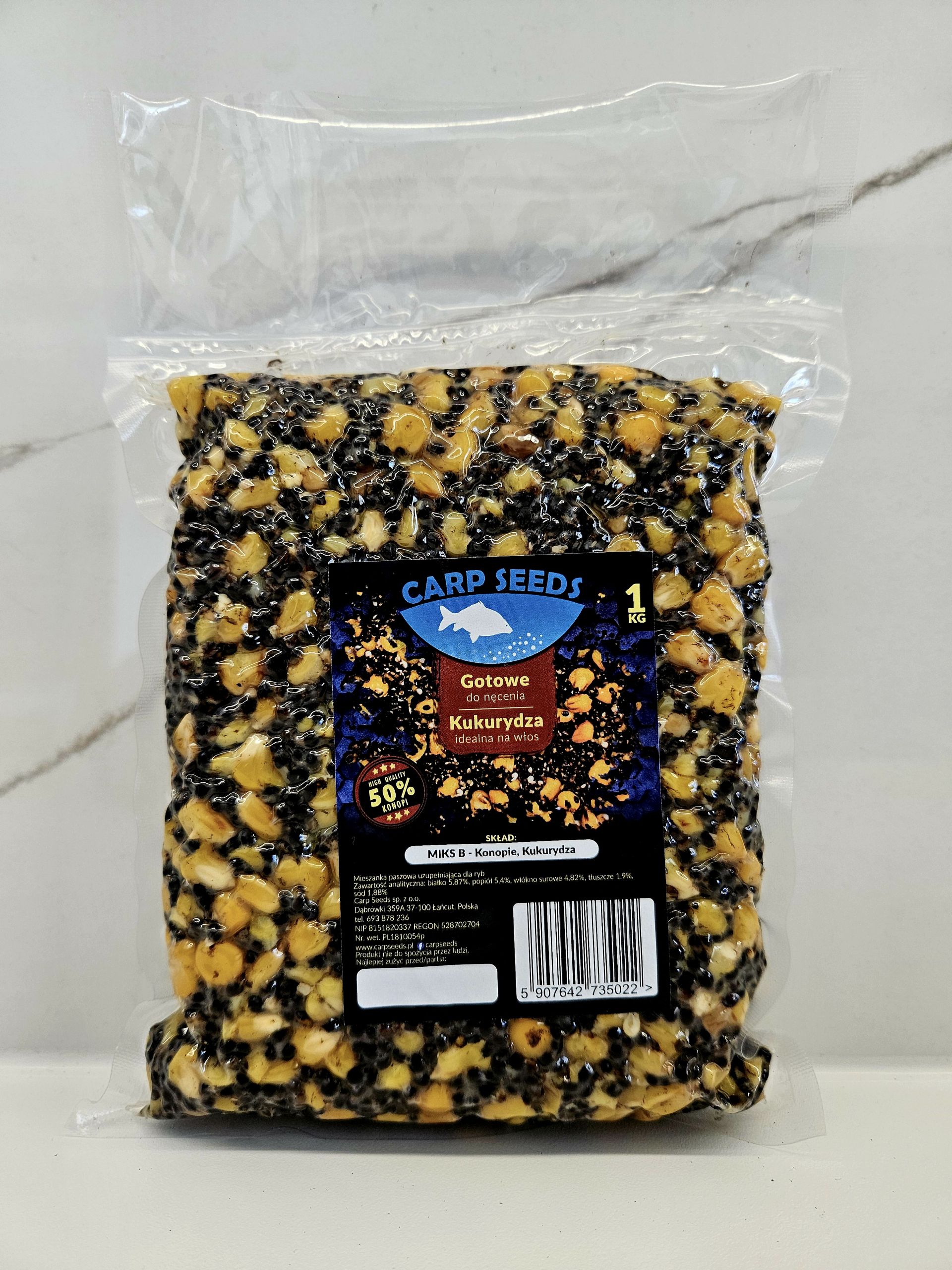 Carp Seed Ziarno do Nęcenia Mix B Konopie, Kukurydza 1kg