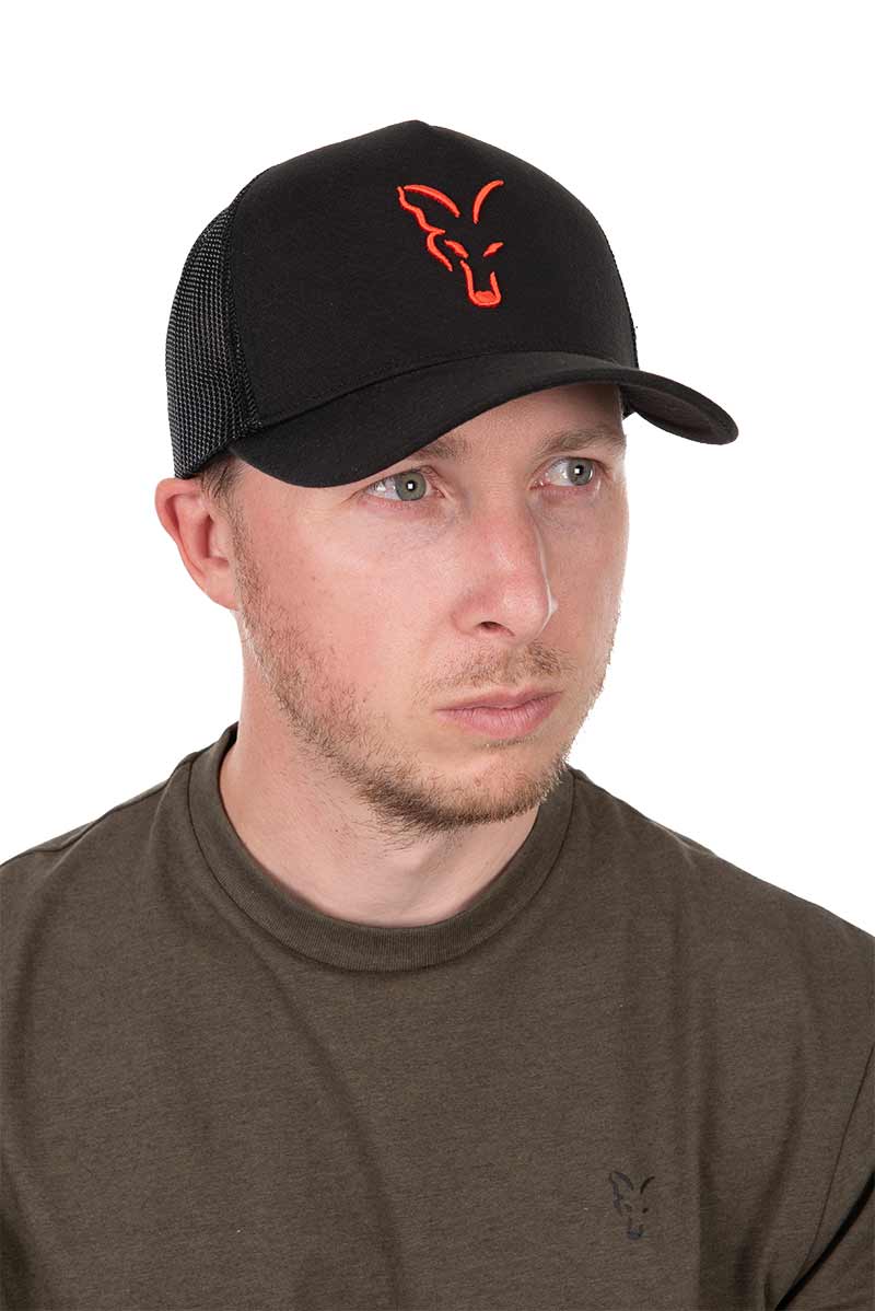 Fox Czapka z daszkiem Trucker czarno-pomarańczowa