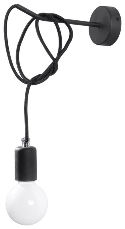 Kinkiet ścienny Sollux Lighting Edison czarny 1 x E27 x 60W IP20 wym: 100 x 23 x 23 cm - 1 szt.