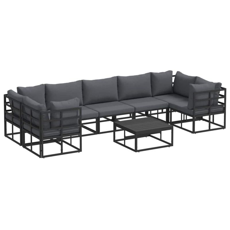 Zestaw mebli ogrodowych wypoczynkowy WaszeMeble 7-osobowy aluminium czarny z poduszkami WM-3378947 1 kpl