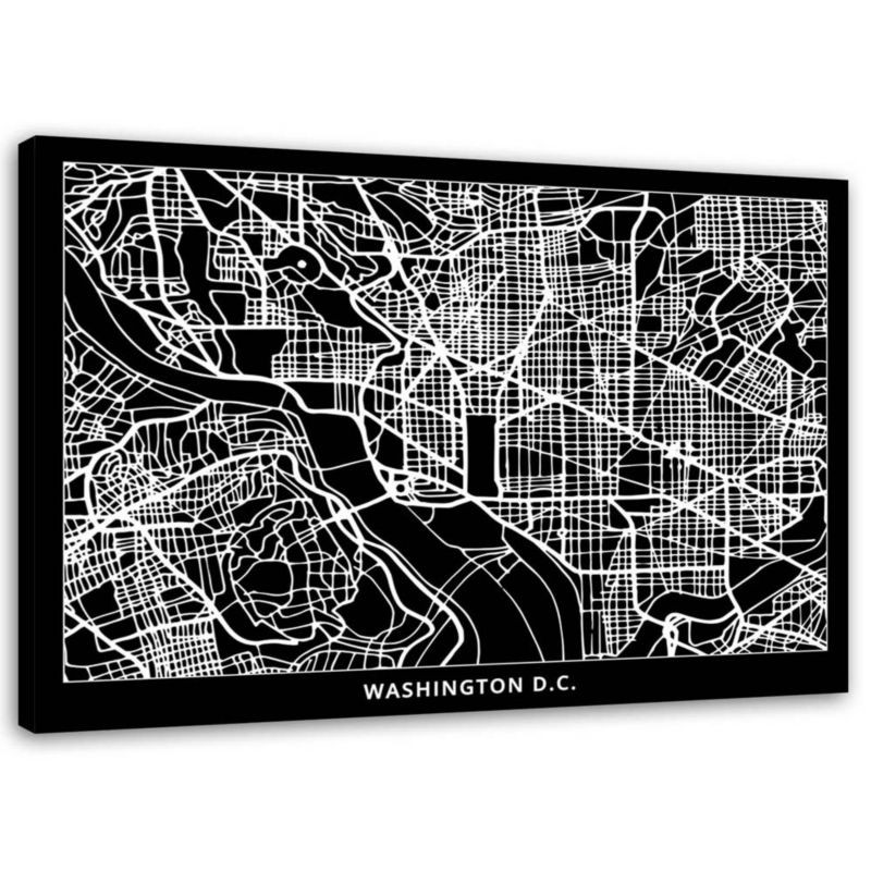 Obraz na płótnie Feeby Waszyngton - plan miasta 45x30cm 1szt