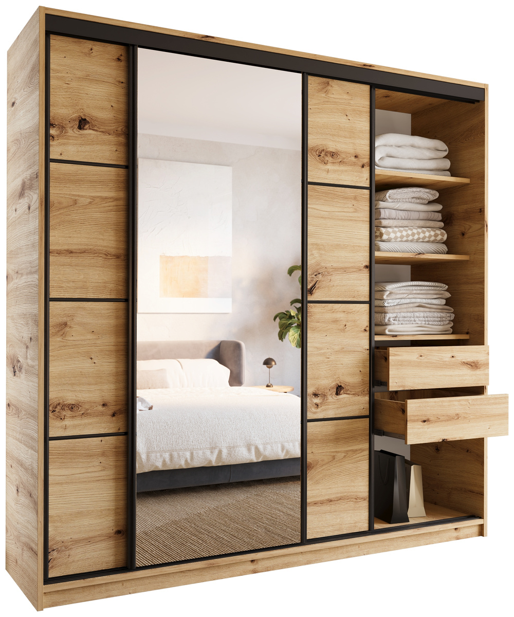 Szafa przesuwna 200 cm dąb artisan LOFT