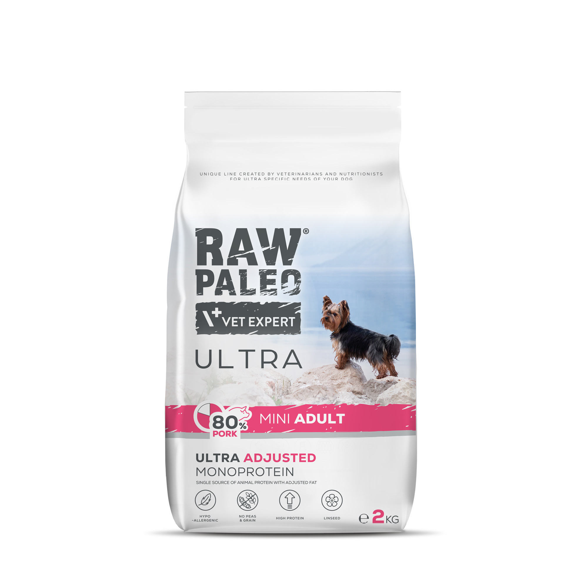 Pork Adult Mini | RAW PALEO Ultra | 2kg | Sucha karma z wieprzowiną dla małych psów dorosłych