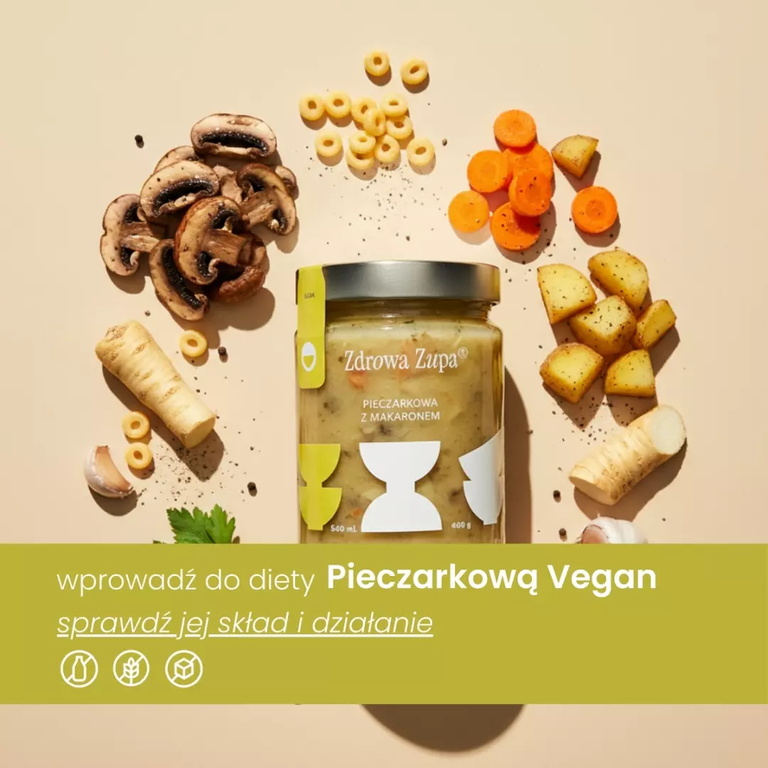 Pieczarkowa z makaronem bezglutenowym (vegan)