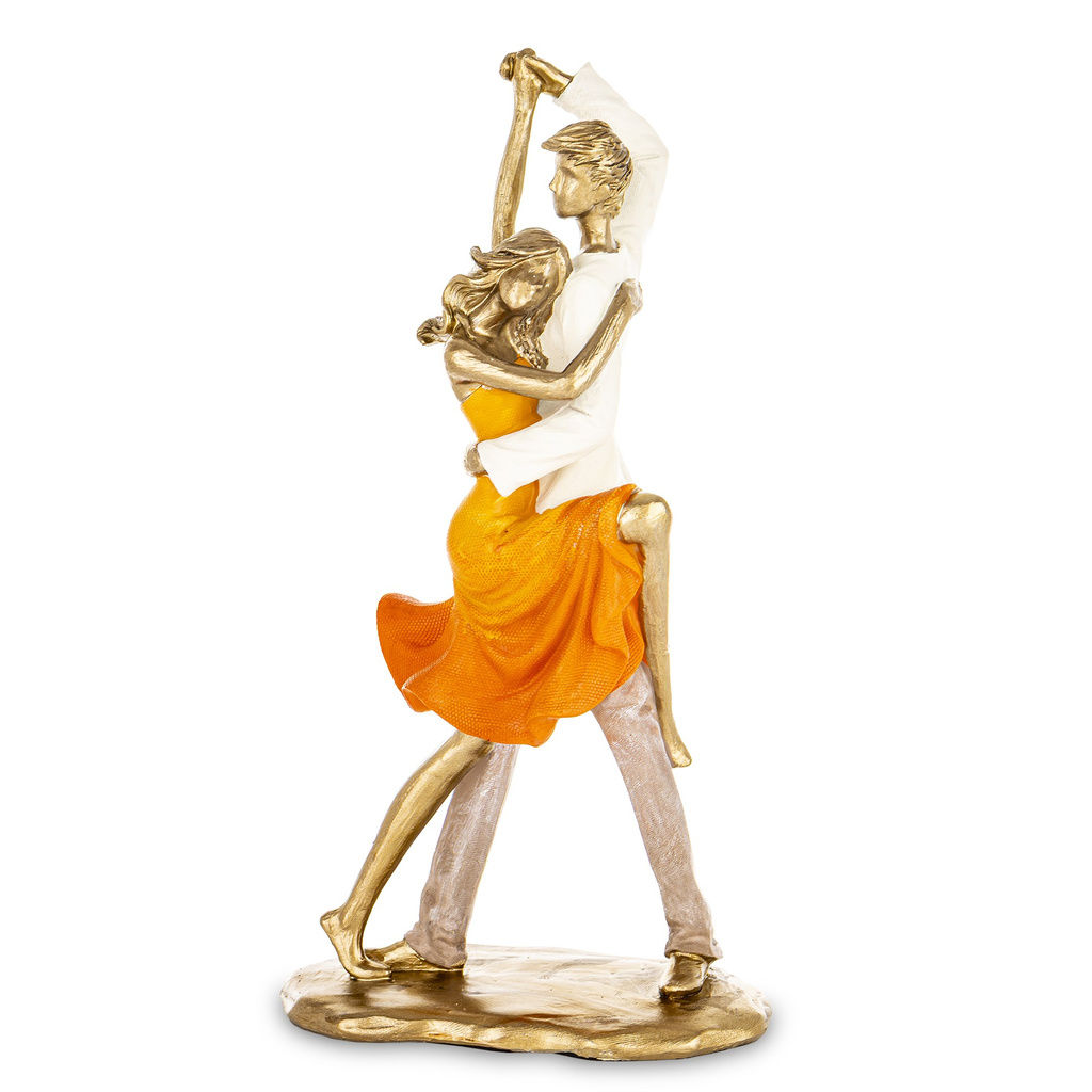 Figurka para tańcząca Ona pomarańczowa suknia 26cm