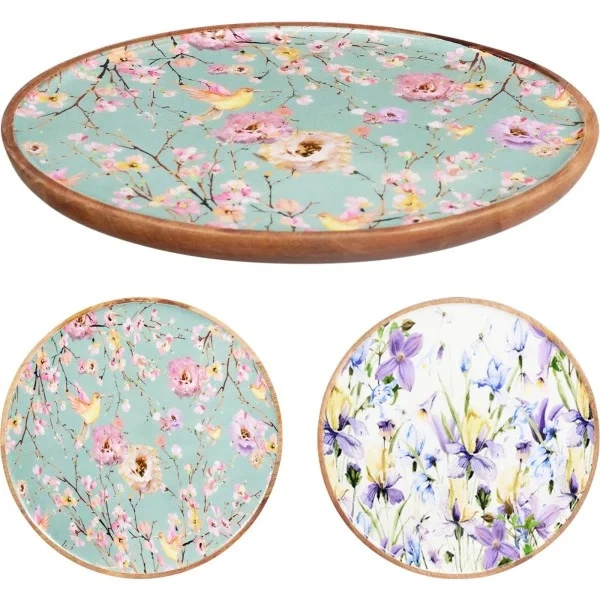 Talerz mango w kwiaty 2 wzory 30 cm 1 szt
