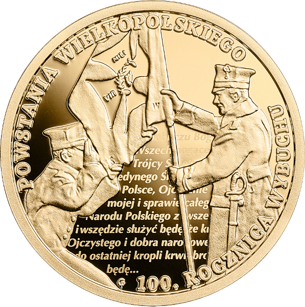 Złota moneta 200 zł 100. rocznica wybuchu Powstania Wielkopolskiego 2018 - wysyłka 24 h! - Mennica Skarbowa