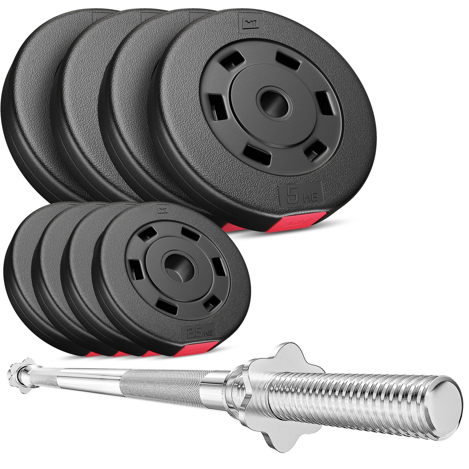 Kunststoff Hantelset 37 kg mit Langhantel