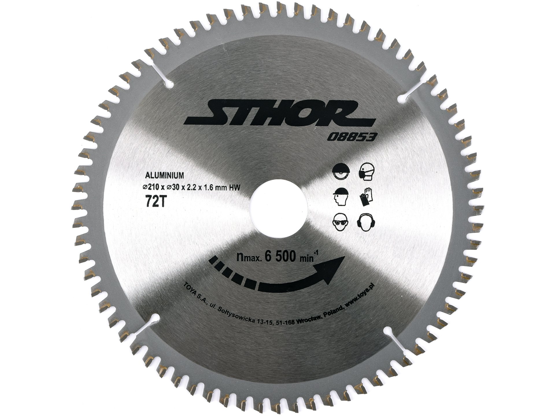 Piła tarczowa do aluminium STHOR 210x30mm 72 zęby do drewna i metali 08853