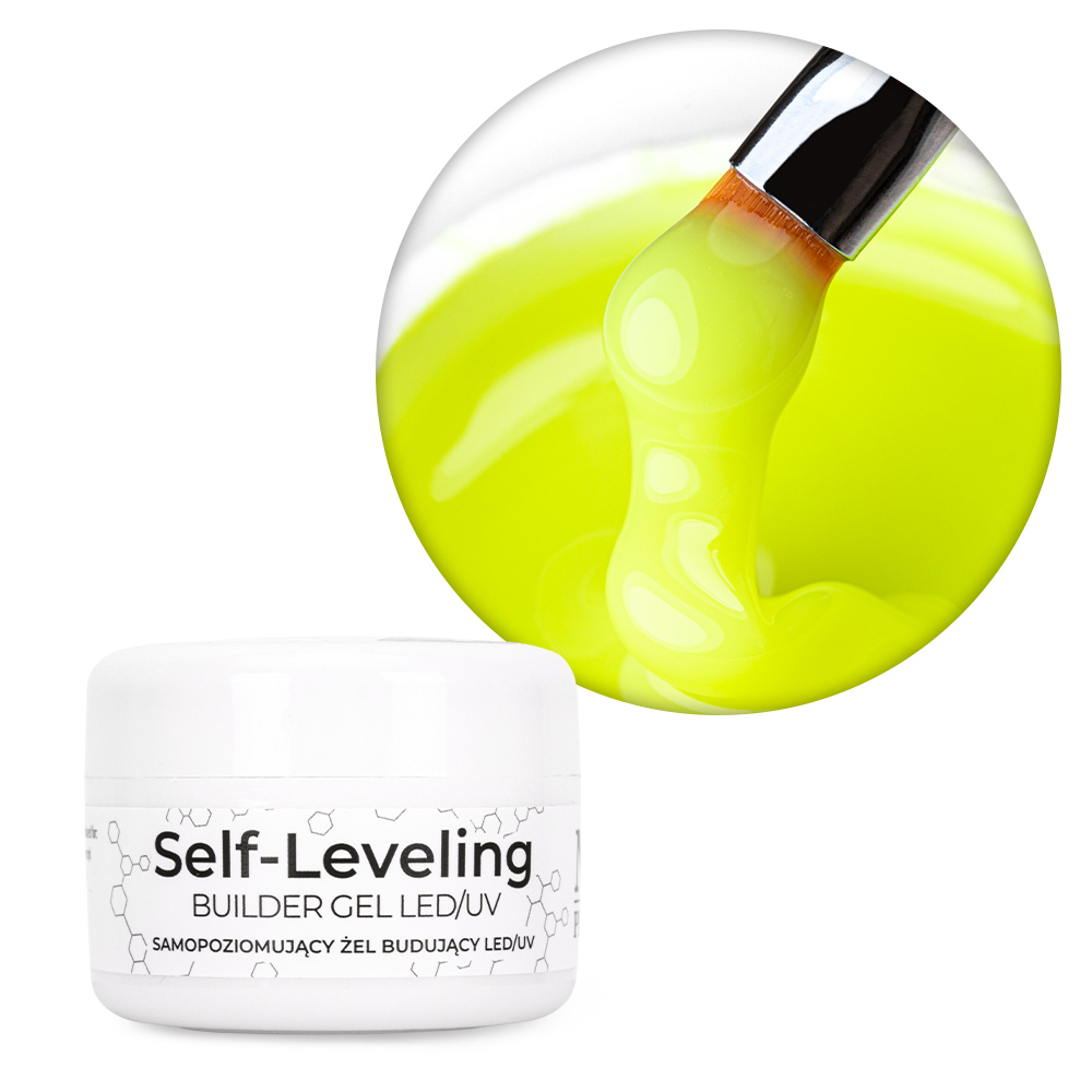 Budujący żel samopoziomujący twardy średniogęsty builder gel self leveling NTN Premium Yellow HEMA/Di-HEMA Free 30 g