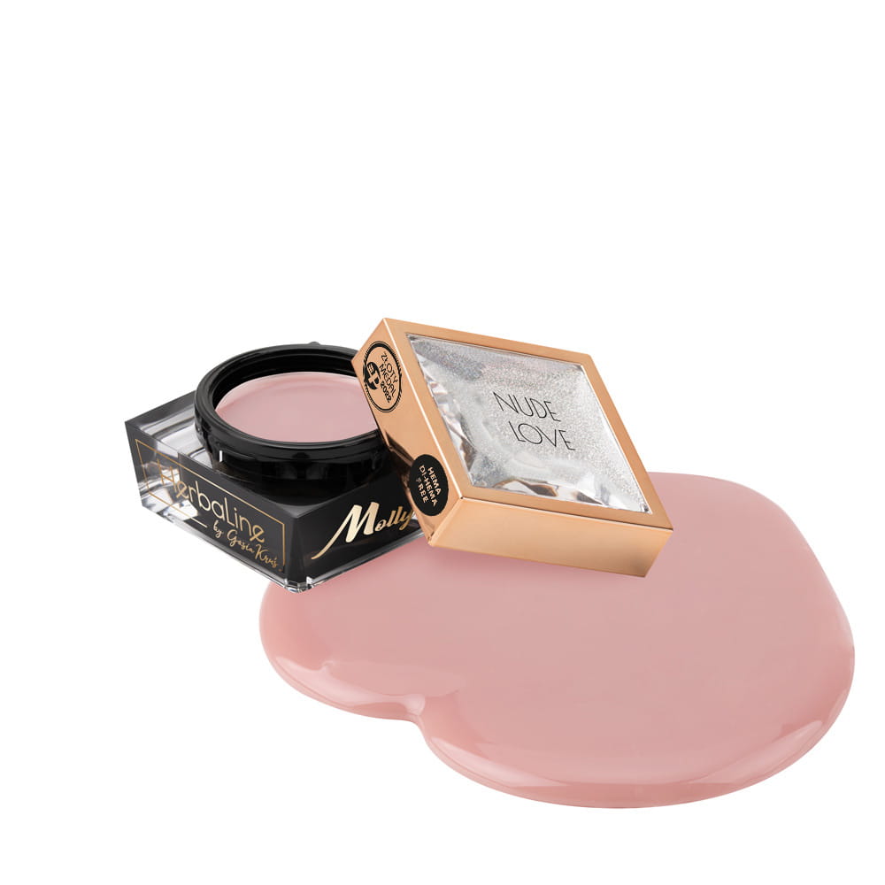 Żel budujący do paznokci HEMA/Di-HEMA Free z olejkiem z drzewa herbacianego MollyLac HerbaLine Nude Love 15 g
