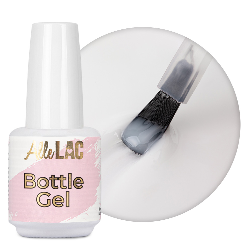 Żel do paznokci w butelce z pędzelkiem Bottle Gel AlleLac Milky Elegance 15g