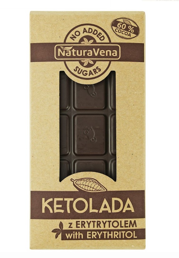 KETOLADA - CZEKOLADA GORZKA 60 % z erytrytolem 100g