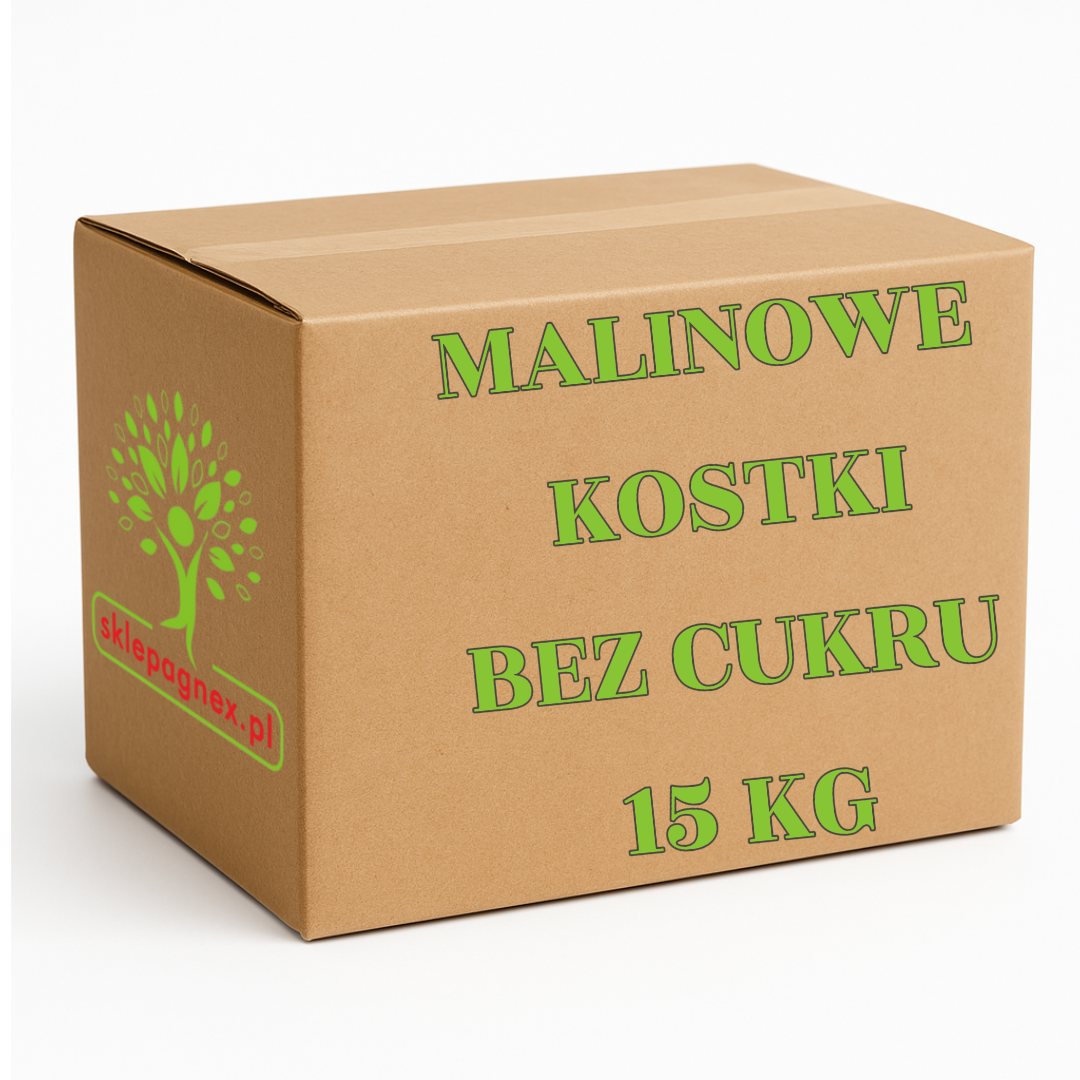 Malinowe kostki bez cukru 15kg HURT