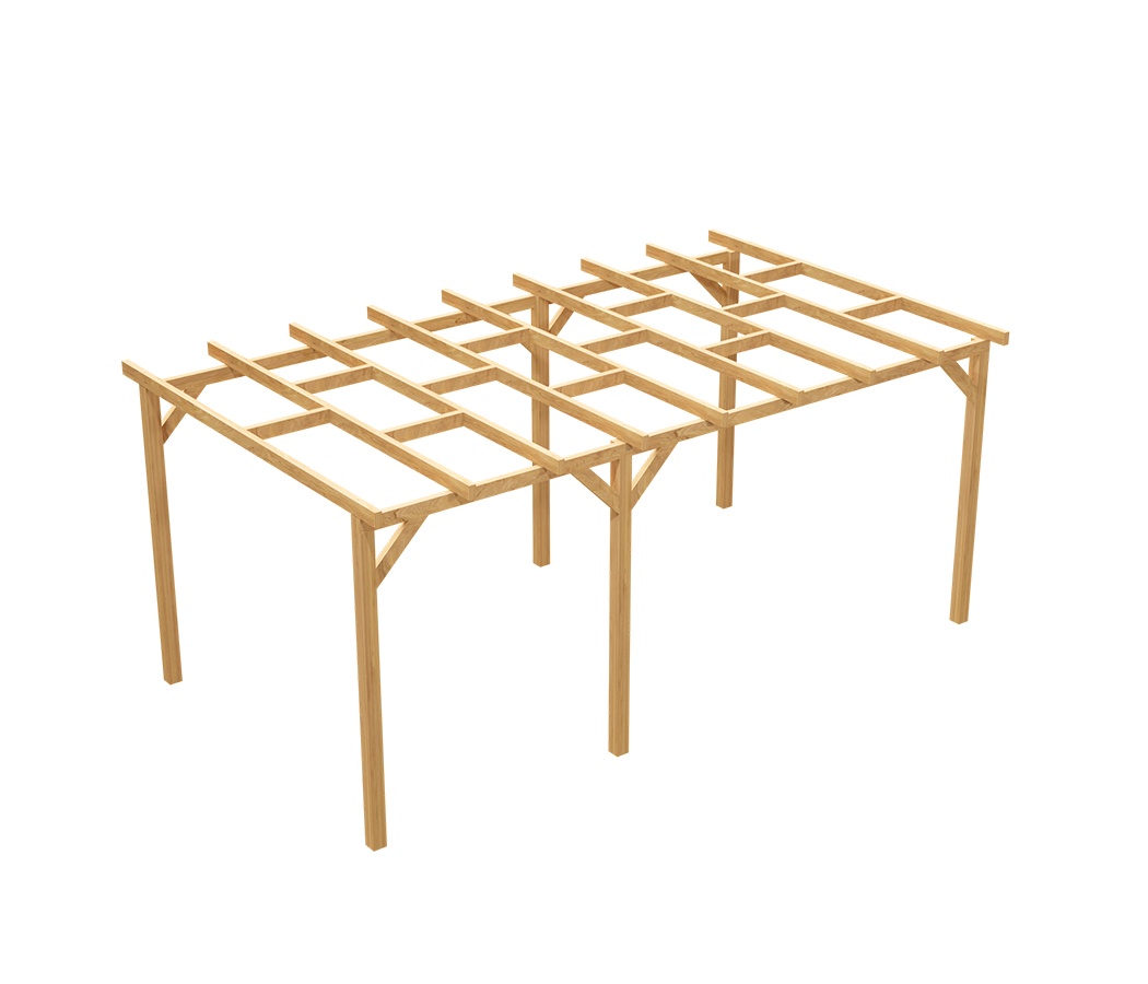 Zadaszenie tarasu 300 x 492 cm pergola ogrodowa wolnostojąca drewniana słupek 210