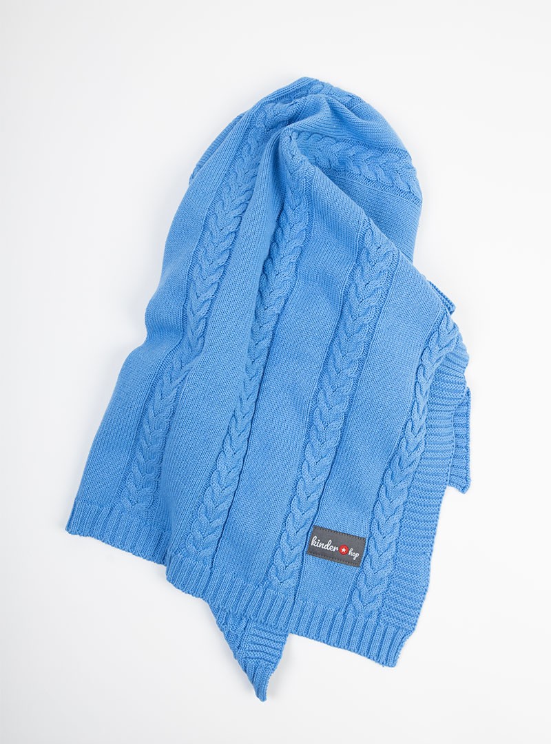 Kinder Hop Kocyk dziecięcy dziany Blue, 100% bawełna, 90x65 cm