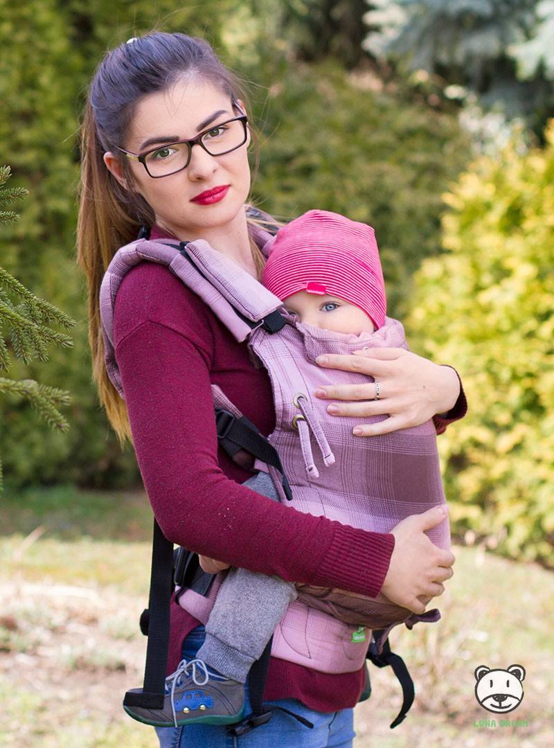Nosidełko regulowane Multi Size: Ombre (krata), 100% bawełna, splot skośno-krzyżowy Z dodatkami