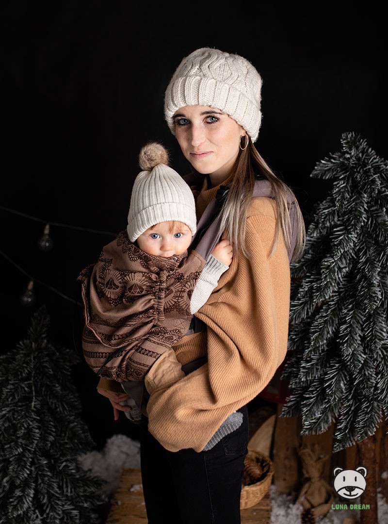 Nosidełko regulowane Grow Up Wrap: Diamond Lace Cappuccino Z dodatkami