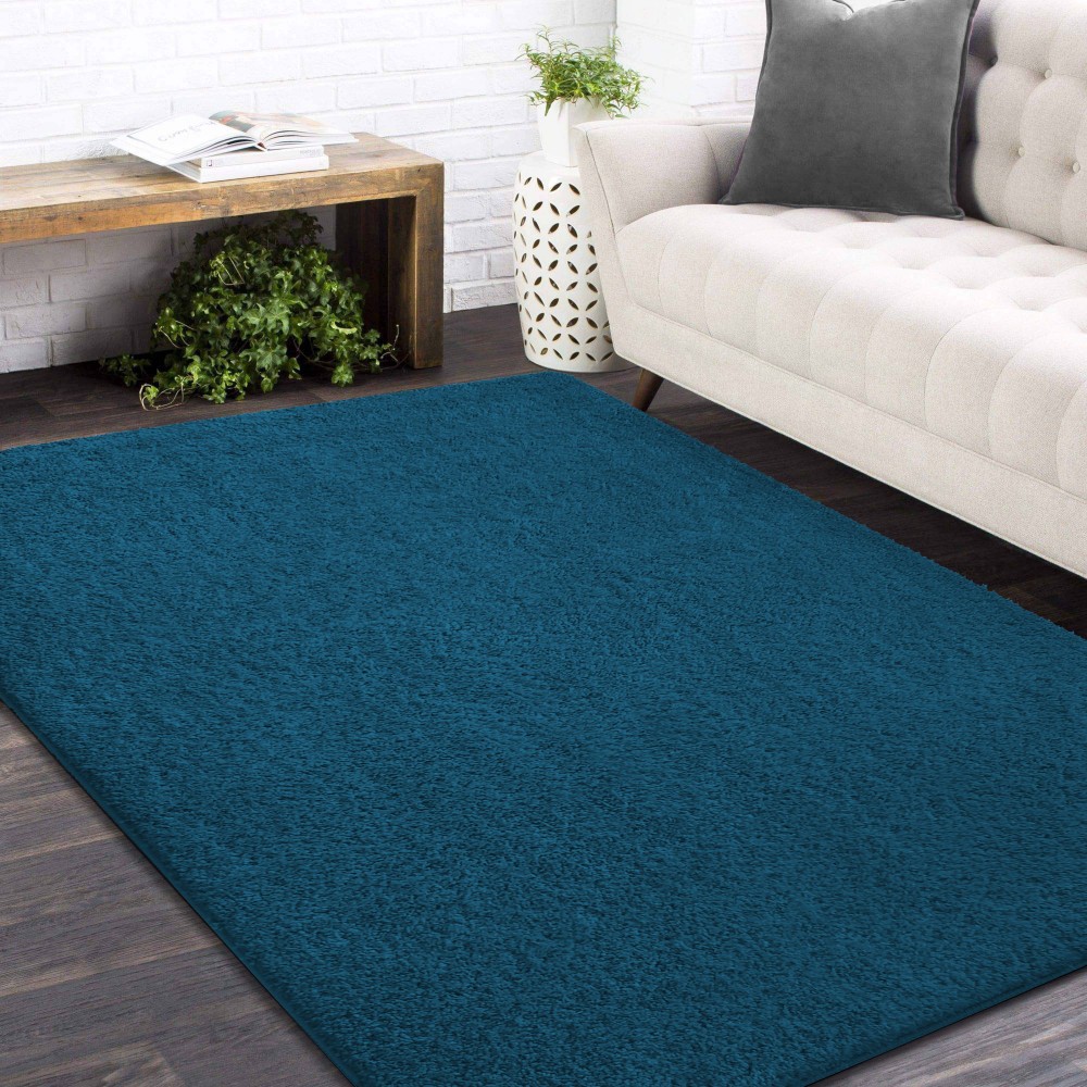 Dywan - 40 x 60 cm - Turkusowy - Shaggy - Dywanopol