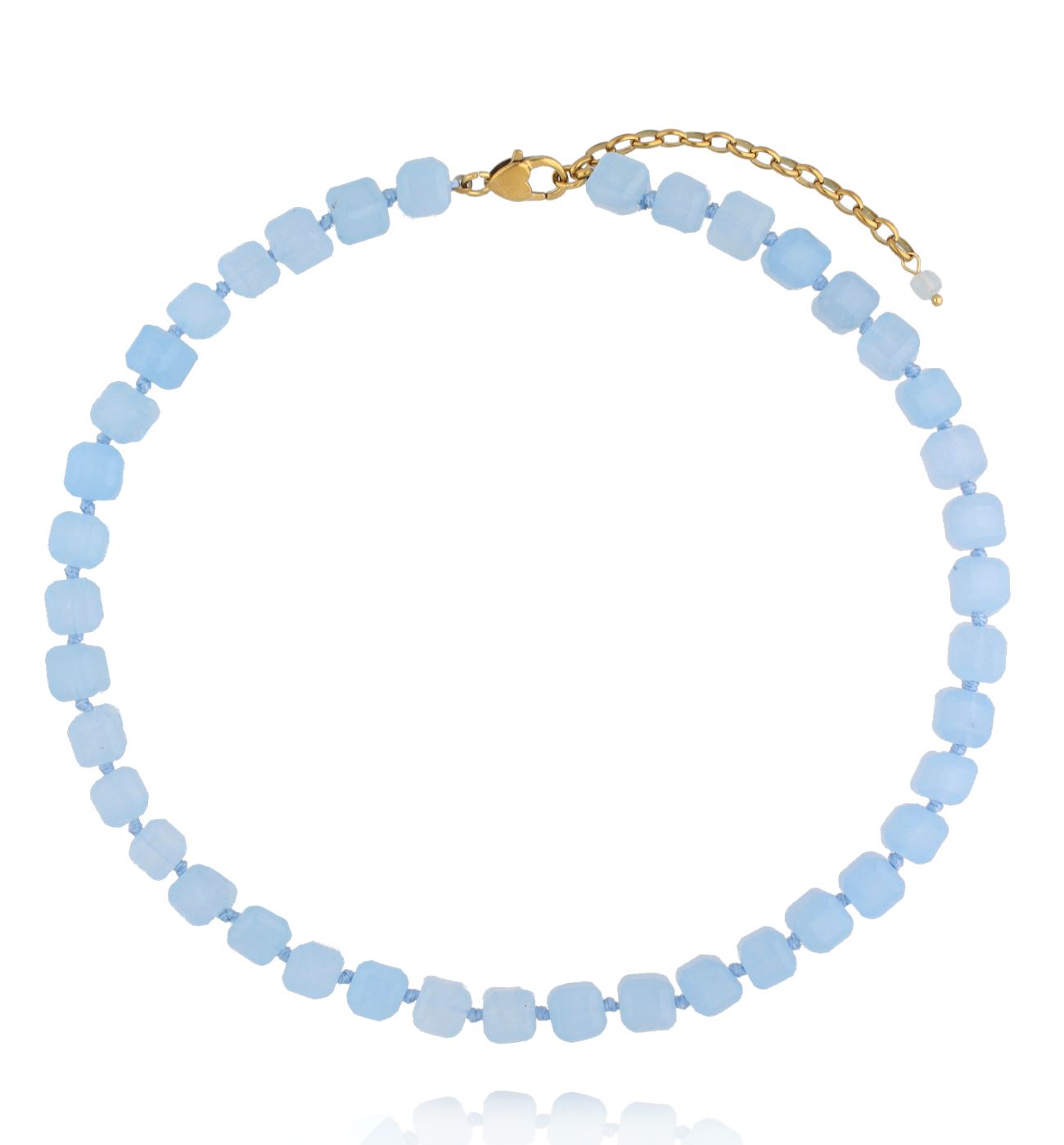 Naszyjnik z błękitnych jadeitów Aquamarine II - By Dziubeka
