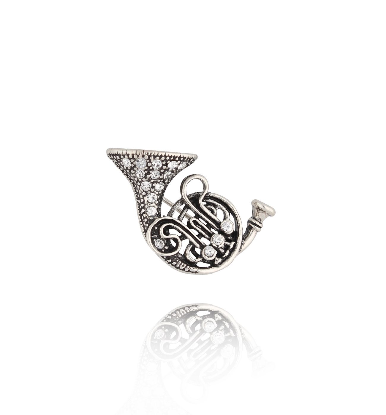 Broszka srebrna z waltornią French Horn BRSS0209 - By Dziubeka