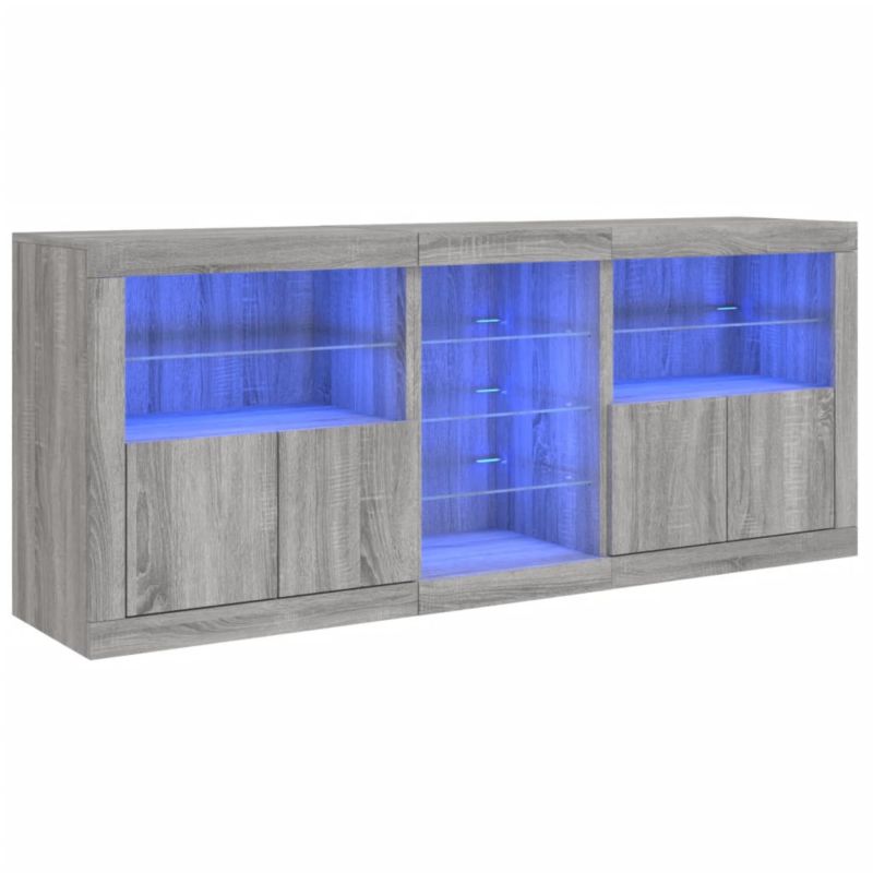 Szafka vidaXL z oświetleniem LED szary dąb sonoma 181.5 x 37 x 67 1 szt.