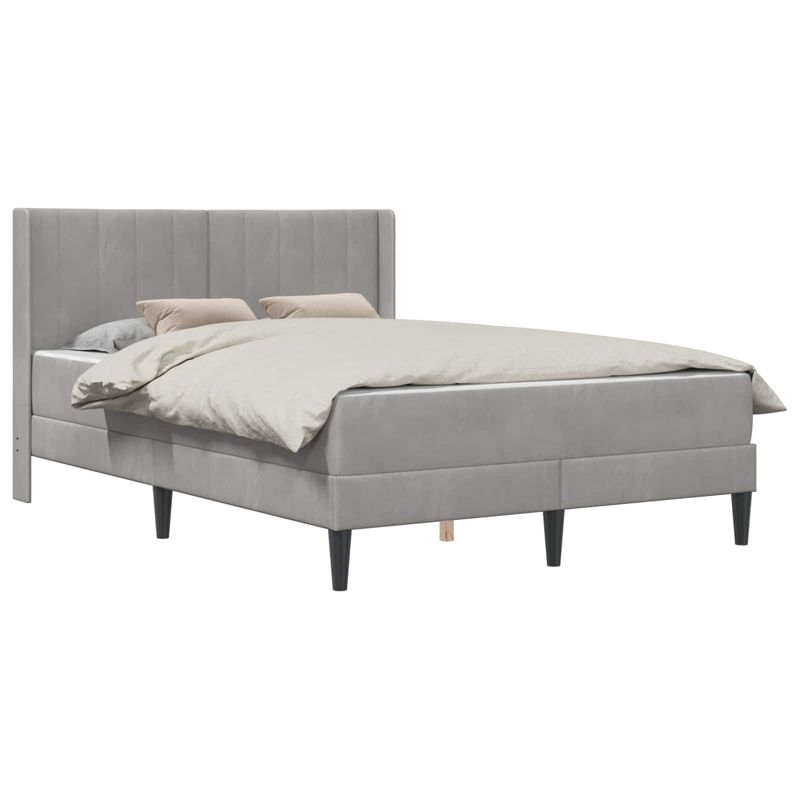 Łóżko Kontynentalne WaszeMeble z Materacem 140x190 cm Szare WM-3414861 1 szt.